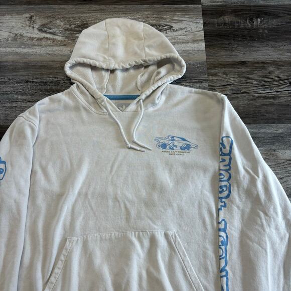 Adidas Snoop X Gonz Skateboarding White Blue Mens L Skater Hoodie Streetwear - Picture 1 of 10